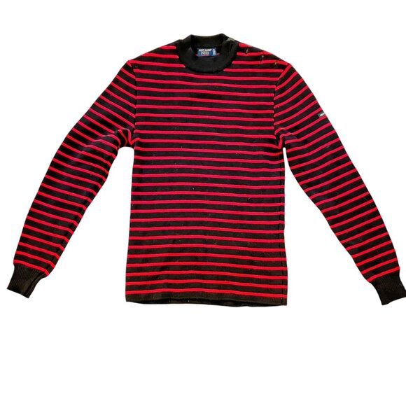 Saint James Sweaters - SAINT JAMES EUC Striped Breton Fisherman Sweater Jumper Red/Navy 100% Wool